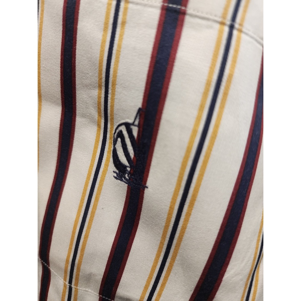 Vintage 90s Nautica Striped Button Down Shirt Men's XL Made in USA Long Sleeve - Picture 5 of 8